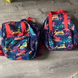H&M Colorful Construction Print Backpack Set